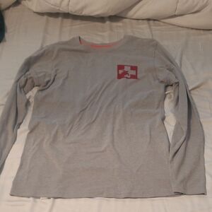 Gray Long Sleeve Shirt with Red Turtle Logo